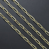 18K Gold Color Thick Long Link Paperclip Chain by Yard, sku#LX999