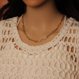 18K Gold Color Thick Long Link Paperclip Chain by Yard, sku#LX999