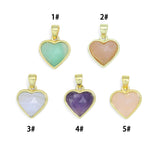 Gold Gemstone Heart Charm, Sku#LY15