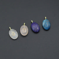 Natural Gemstone Charm Pendant-Quartz, Rose Quartz, Lapis, Blue Apatite, Sku#LY32