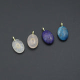 Natural Gemstone Charm Pendant-Quartz, Rose Quartz, Lapis, Blue Apatite, Sku#LY32