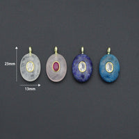 Natural Gemstone Charm Pendant-Quartz, Rose Quartz, Lapis, Blue Apatite, Sku#LY32