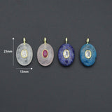 Natural Gemstone Charm Pendant-Quartz, Rose Quartz, Lapis, Blue Apatite, Sku#LY32