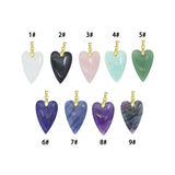 Natural Gemstone Heart Charm Pendant, Sku#LY35