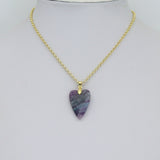 Natural Gemstone Heart Charm Pendant, Sku#LY35