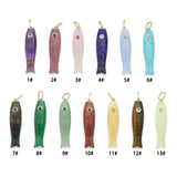 Natural Gemstone Fish Pendant charm,  Fish charm, Sku#LY37