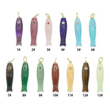 Natural Gemstone Fish Pendant charm,  Fish charm, Sku#LY37