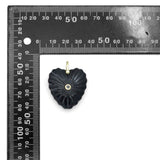 Carved Natural Stone Heart Pendant,  Stone Heart charm, Sku#LY38