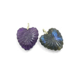 Carved Natural Stone Heart Pendant,  Stone Heart charm, Sku#LY38