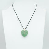 Carved Natural Stone Heart Pendant,  Stone Heart charm, Sku#LY38