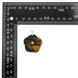 Carved Gemstone Flower Pendant Zircon Inlay Charm,Sku#LY39