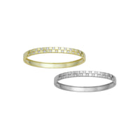 Gold Silver CZ Checkboard Patten Bracelet, Sku#ML80