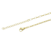 Thin Gold Silver Paperclip Link Chain Adjustable Necklace, Sku#LD488