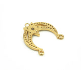 CZ Cresent Moon Charm, Sku#LK549