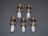 New!!! Natural Crystal Point with Skull Pendant, Sku#YT16