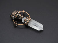 New!!! Natural Crystal Point with Skull Pendant, Sku#YT16