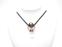 New!!! Natural Crystal Point with Skull Pendant, Sku#YT16