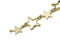 Gold Five Star Frame Link Chain necklace Clasp, sku#HX05