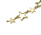 Gold Five Star Frame Link Chain necklace Clasp, sku#HX05