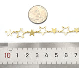 Gold Five Star Frame Link Chain necklace Clasp, sku#HX05