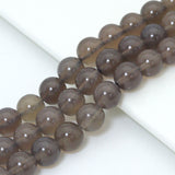 Quality Grey Agate Round Smooth Beads, Sku#Q46