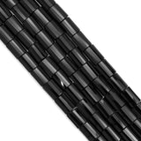 Faceted Pillow Black Onyx Beads, Sku#Q41