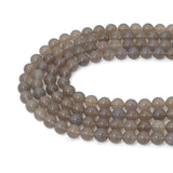 Quality Grey Agate Round Smooth Beads, Sku#Q46