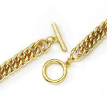 Gold Link Chain Necklace Bracelet with Toggle clasp, statement necklace bracelet, sku#EF169