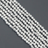 Diamond Cut Bright Silver Lava Beads, Sku#S156