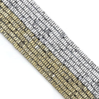 2x4mm Matt Hematite Square Beads, Sku#S160