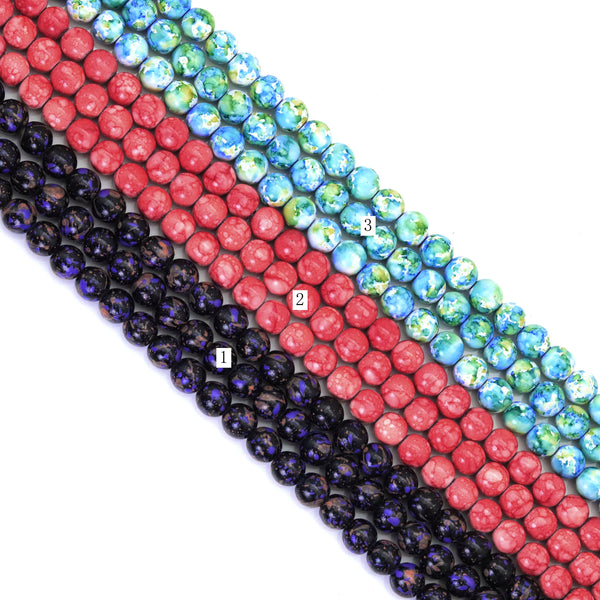 Colorful Hematite Round Smooth Beads, Sku#S164