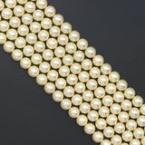 Light Gold MOP Round Smooth Beads, Sku#T175