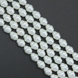 15x18mm Carved Barrel White MOP Beads, Sku#U1217