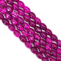 Hot Pink Agate Drum Shape Smooth Beads, Sku#U1801