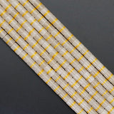 8x12mm Golden Line Jade Tube Beads, Sku#U1803