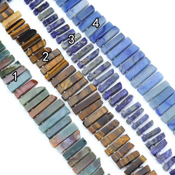 25-47mm Gemstone Long Slice Beads, Sku#U1817