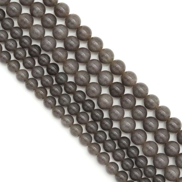 Gray Jade Round Smooth Beads, Sku#U1824 – Bestbeads&Beyond