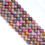 14mm Pink Orange Agate Round Smooth Beads, Sku#U1846