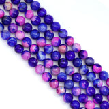 14mm Pink Blue Agate Round Smooth Beads, Sku#U1848