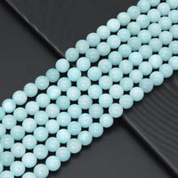 Blue Jade Round Smooth Beads, Sku#U1855