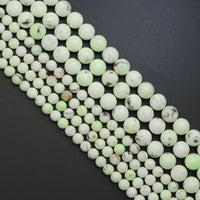 Genuine Lemon Chrysoprase Round Smooth Beads,Sku#U1969