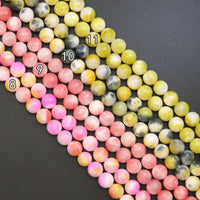 Colorful Jade Round Smooth Beads, Sku#U1900