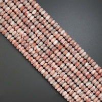 4x6mm/5x8mm Smooth Rondelle Red Web Jasper Beads, Sku#U1907