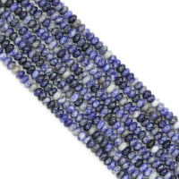 Rondelle Smooth Blue Spot Jasper Beads, Sku#U1910