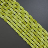 5x8mm Smooth Rondelle Lemon Jade Beads, Sku#U1919