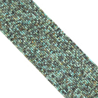 2.5mm Faceted Cube African Turquoise Beads, Sku#U1927