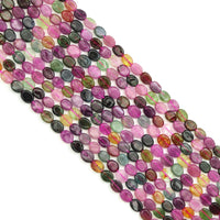 6x8mm Multicolor Tourmaline Flat Oval Beads, Sku#U1937