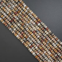 4x6mm Rondelle Smooth Crazy Lace Agate Beads, Sku#U1968