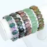 9x14mm Faceted Rectangle Stretchy Bracelet, Sku#U1980