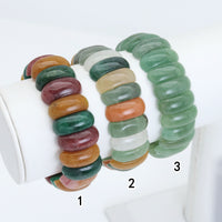 9x21mm Curved Rectangle Stretchy Bracelet, Sku#U1983